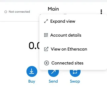 Metamask Account Details